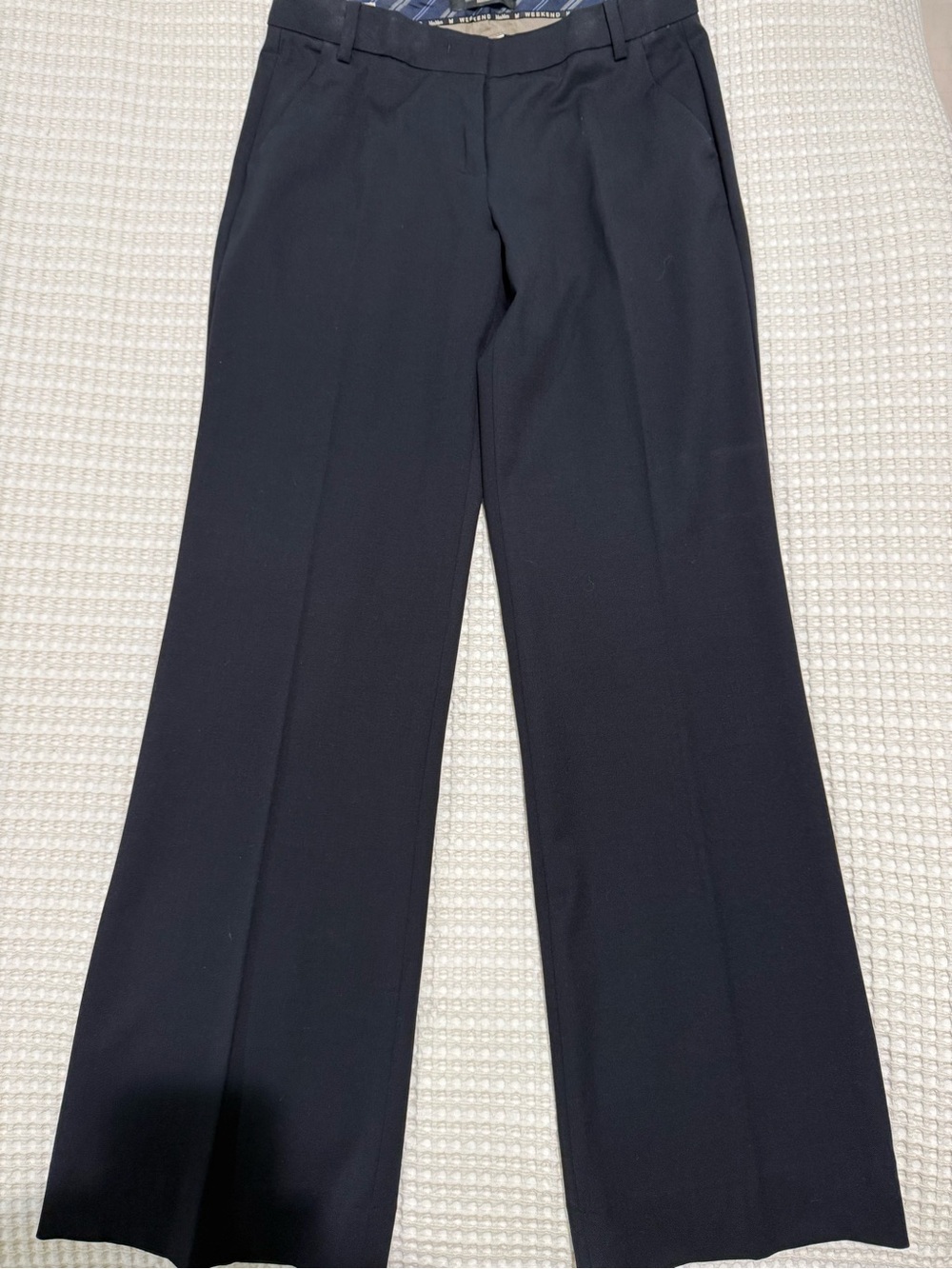 Weekend Max Mara "Modern Trouser" Stretch Wool Pants - Dark Navy